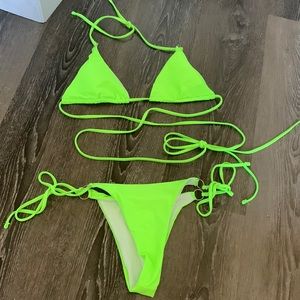 SHEIN neon yellow bikini
